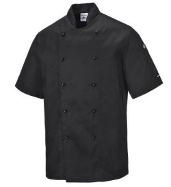 Kent Chef Jacket i svart, flere størrelser - Total Protex