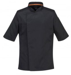 Lyhythihainen MeshAir Chef -takki musta, useita kokoja - Total Protex