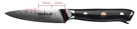 Jurtahnífur 10 cm. 67 lög af Damaskus stáli - KONISEUR - Tools By Gastro