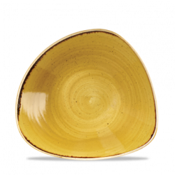 Skål 23,5 cm triangelform, Stonecast Mustard Seed Yellow - Churchill