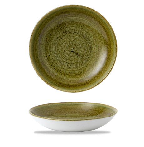 Tallerken dyb 15 cm, Stonecast Plume Green - Churchill