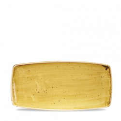 Tallerken flad 14 cm oblong, Stonecast Mustard Seed Yellow - Churchill