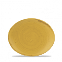 Tallerken flad 16 cm oval, Stonecast Mustard Seed Yellow - Churchill