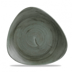Plata flatt 26,5 cm þríhyrningsform, Stonecast Patina Burnished Green - Churchill