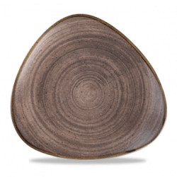 Plata flatt 26,5 cm þríhyrningsform, Stonecast Raw Brown - Churchill