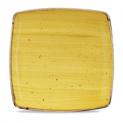 Tallerken flad 26,8 cm kvadratisk, Stonecast Mustard Seed Yellow - Churchill