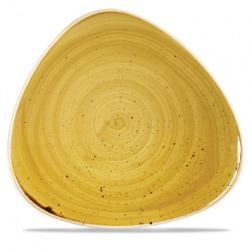 Plata flatt 31,1 cm þríhyrningslaga, steinsteypt sinnepsfræ gult - Churchill