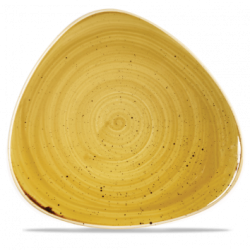 Tallerken flad 31,1 cm triangelform, Stonecast Mustard Seed Yellow - Churchill