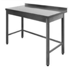 RESTVERKOOP - Stalen tafel op open onderstel, meerdere stuks beschikbaar - 1600x700x900 mm