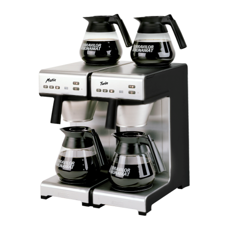 Matic twin kaffemaskine, med fast vandtilslutning - Bonamat