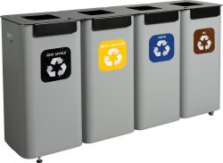Modulaariset roskakorit jätteiden lajitteluun 4x70 litraa