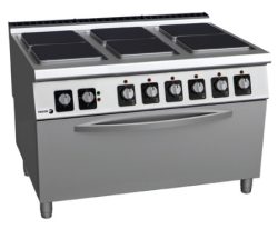 C-E961, Elektrische kookplaat met 6 branders en oven, 2/1GN oven, Fagor