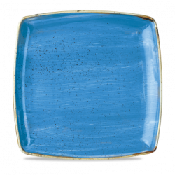 Vierkant bord, steengegoten korenbloemblauw