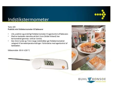 Praktisk mini foldetermometer til fødevarer, Testo T103